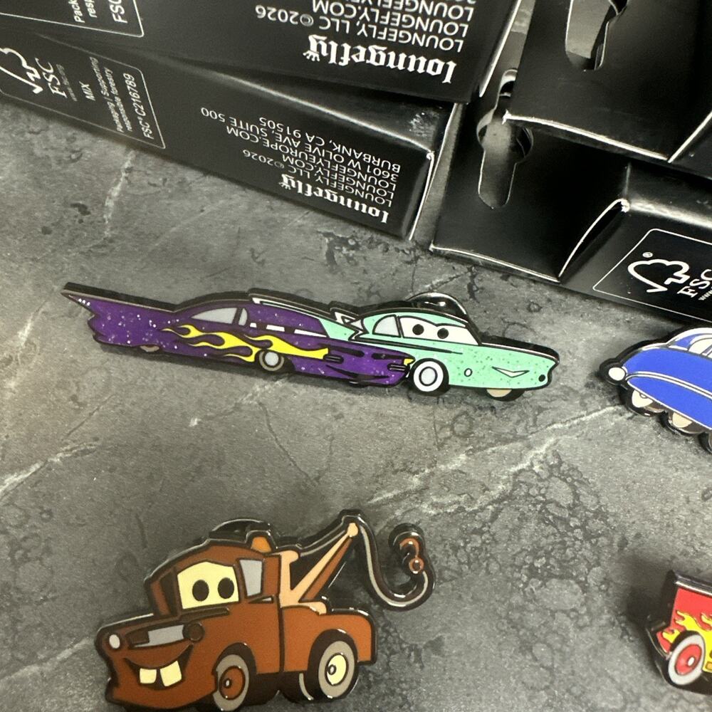 Set of 6 w/ Chaser - Disney Loungefly Pixar Cars Ramone Flo Chaser Pin Mater - Picture 5 of 5